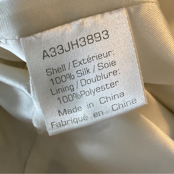 Sandra Angelozzi SILK unique ivory/cream tea length dress black floral sz 6 - Picture 12 of 16